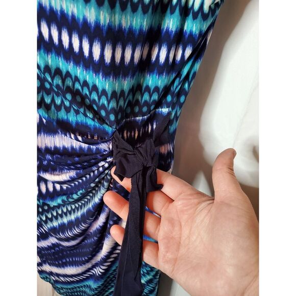 Sheath Dress Blue CB Established 1962 Women's Short‎ Sleeve Round Neck Sz 12 - Picture 2 of 7